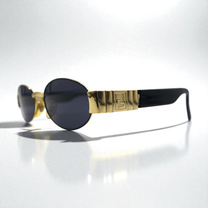 FENDI オーバル サングラス ブラック メタル SL7066 201N FFロゴ イタリア製