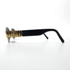 FENDI Oval Sunglasses, Black Metal, SL7066 201N, FF Logo, Made in Italy