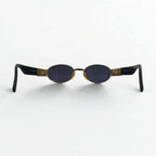 FENDI Oval Sunglasses, Black Metal, SL7066 201N, FF Logo, Made in Italy