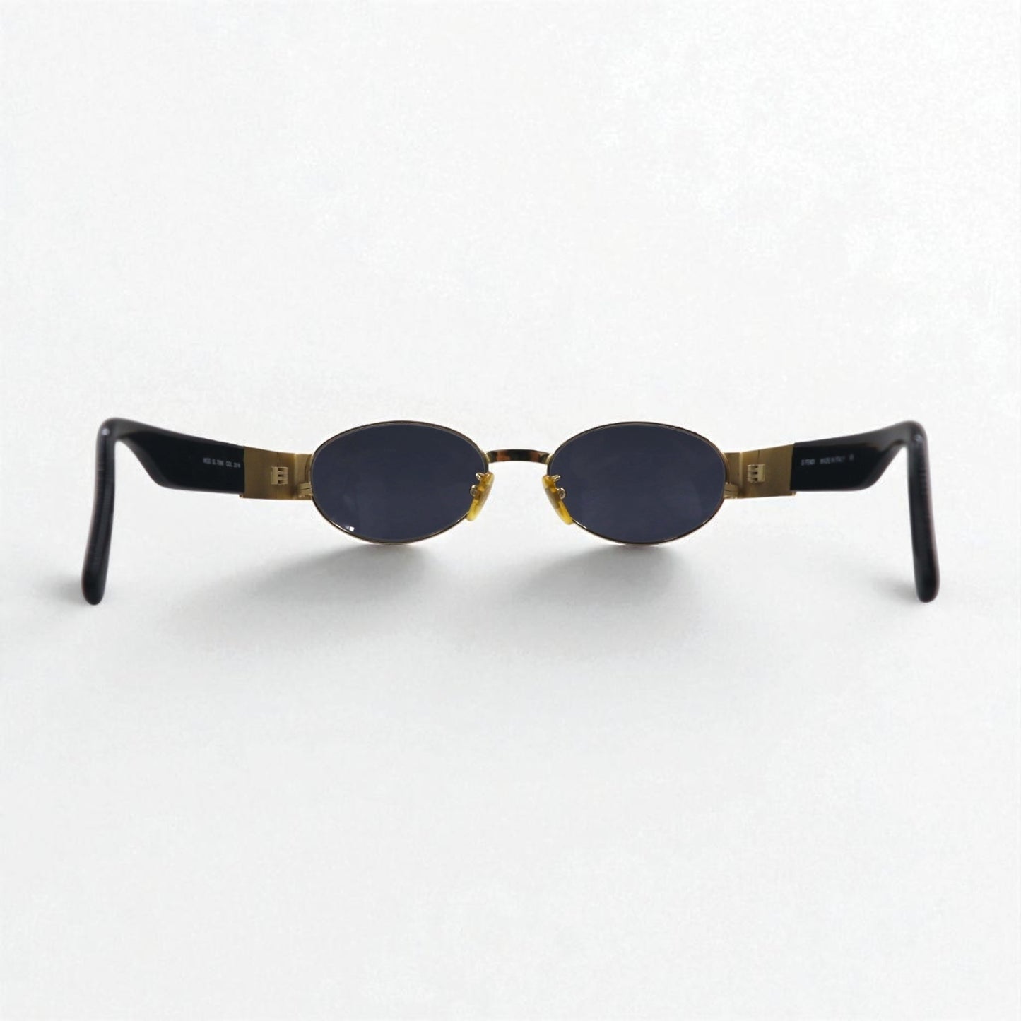 FENDI オーバル サングラス ブラック メタル SL7066 201N FFロゴ イタリア製