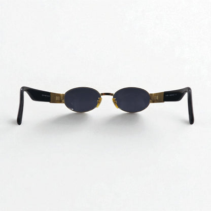 FENDI オーバル サングラス ブラック メタル SL7066 201N FFロゴ イタリア製