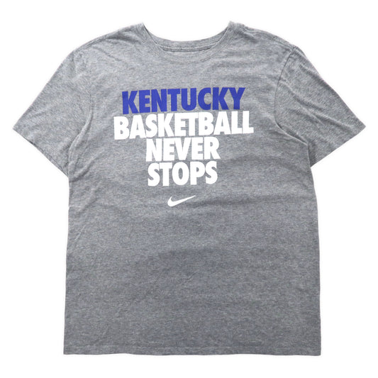 日本然リトテ-古着オンライン-NIKE プリントTシャツ L グレー コットン KENTUCKY BASKETBALL-