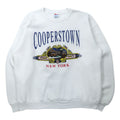 日本然リトテ-古着オンライン-Hanes USA製 90年代 ACTIVEWEAR プリント スウェット XL ホワイト コットン 裏起毛 COOPERSTOWN-Hanes USA Made 90's ACTIVEWEAR Print Sweatshirt XL White Cotton brushed lining COOPERSTOWN