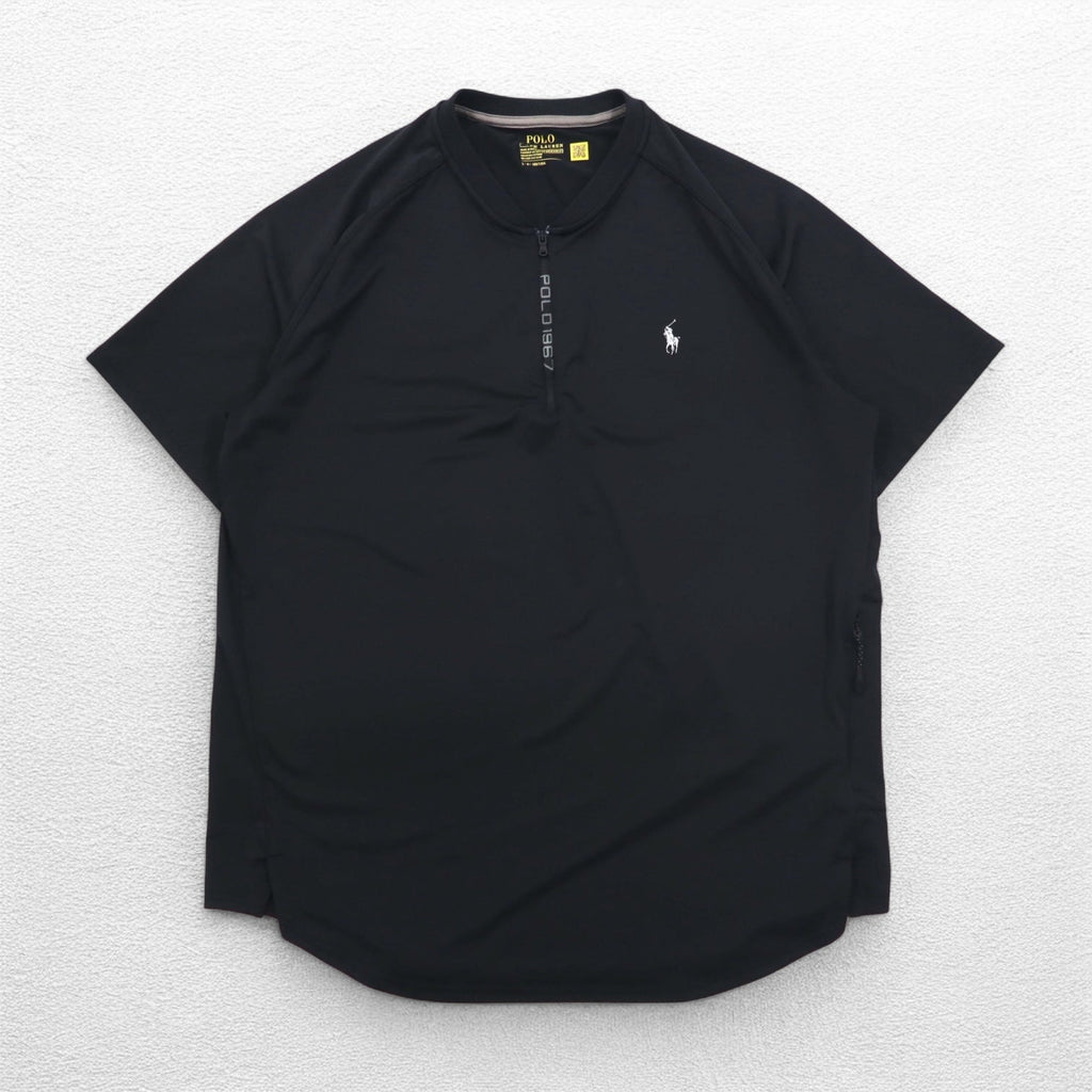 POLO RALPH LAUREN パフォーマンス ドライフィット シャツ L ブラック ハーフジップ サイドポケット