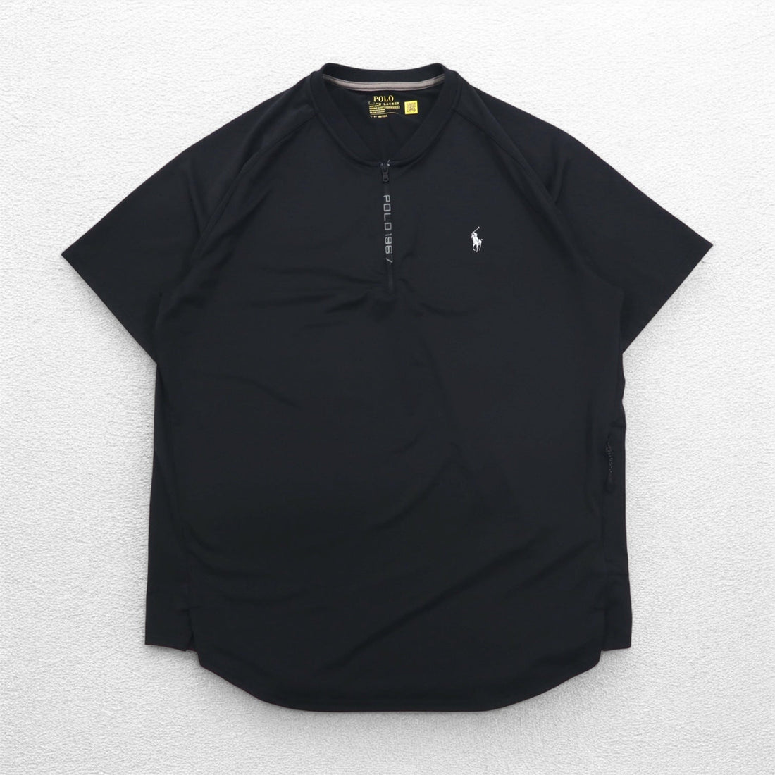 POLO RALPH LAUREN パフォーマンス ドライフィット シャツ L ブラック ハーフジップ サイドポケット