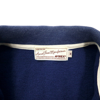 AVIREX コープス スタンドジップ ジャケット スウェット M ネイビー コットン バックロゴプリント CORPS STAND ZIP JACKET 6153527