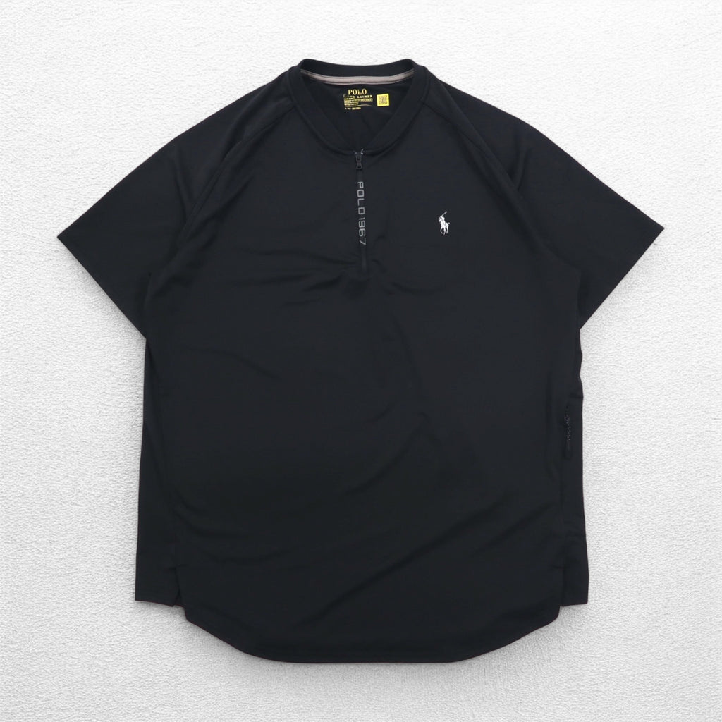 POLO RALPH LAUREN パフォーマンス ドライフィット シャツ L ブラック ハーフジップ サイドポケット