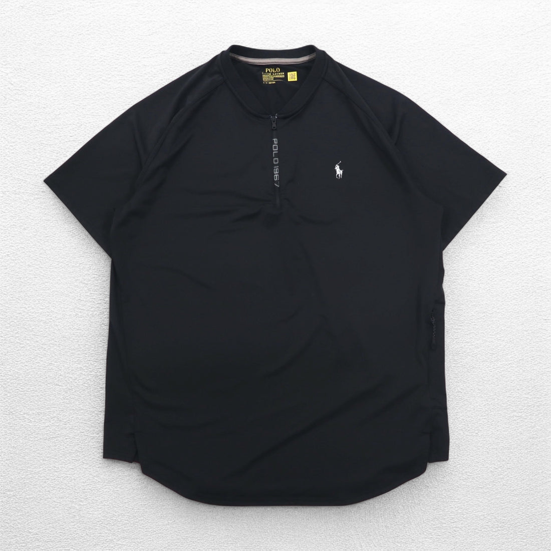 POLO RALPH LAUREN パフォーマンス ドライフィット シャツ L ブラック ハーフジップ サイドポケット