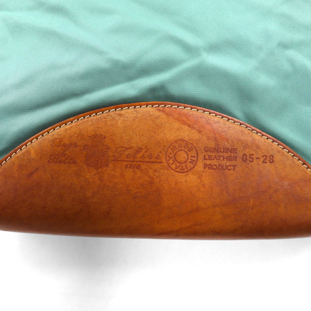 Felisi Leather and Nylon Shoulder Bag, Blue, 05-28, Made in Italy