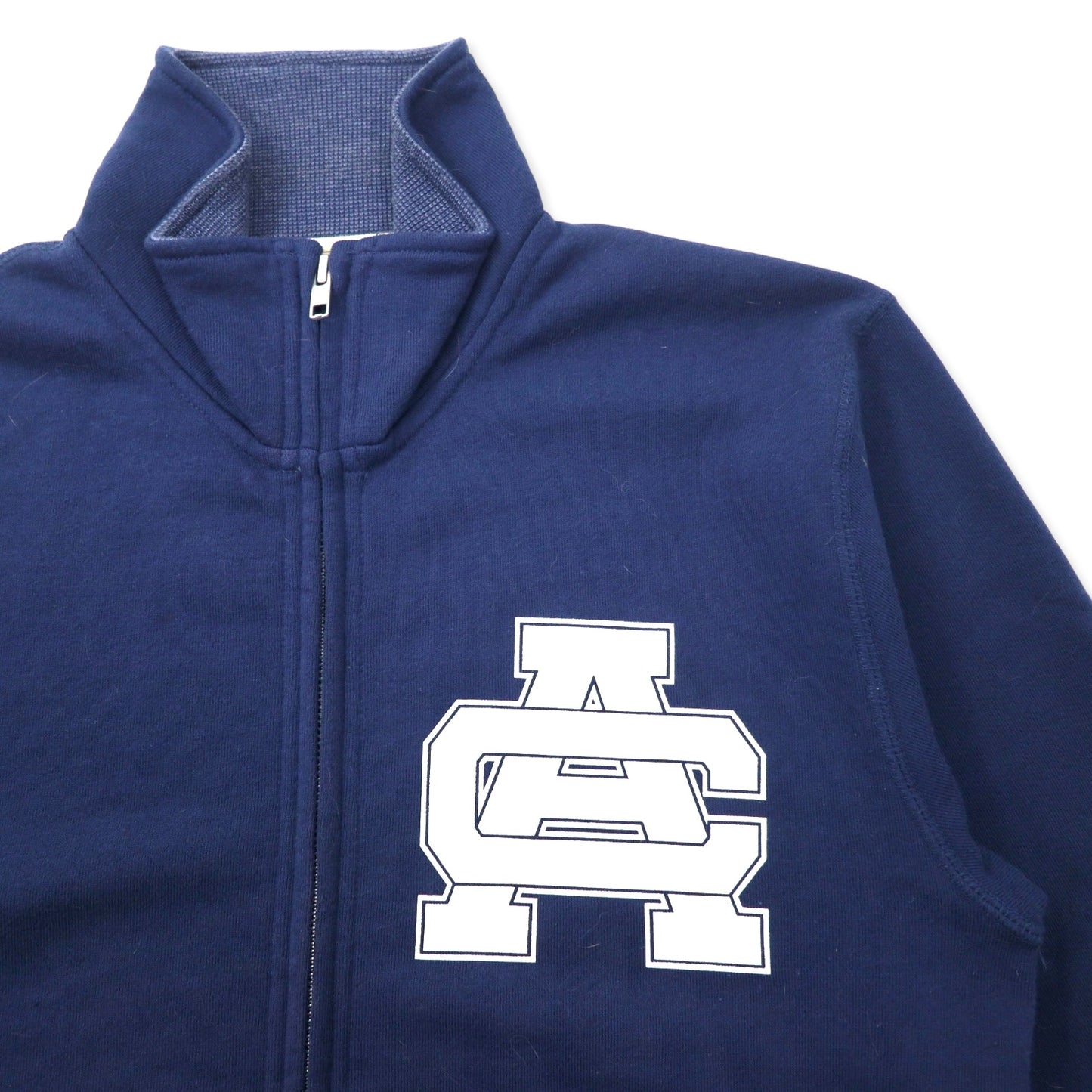 AVIREX コープス スタンドジップ ジャケット スウェット M ネイビー コットン バックロゴプリント CORPS STAND ZIP JACKET 6153527