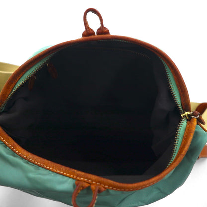 Felisi レザー切り替え ナイロン ショルダーバッグ ブルー 05-28 イタリア製