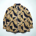 90s Vintage Reversible Satin Jacket, XL, Navy, with Paisley Print Scarf