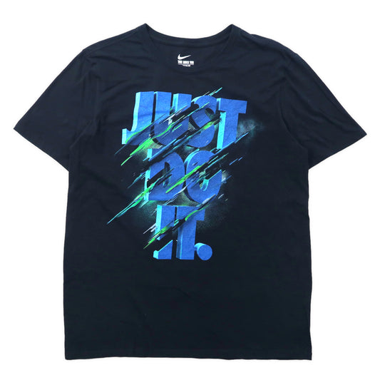 日本然リトテ-古着オンライン-NIKE JUST DO IT. ロゴプリントTシャツ L ブラック コットン-