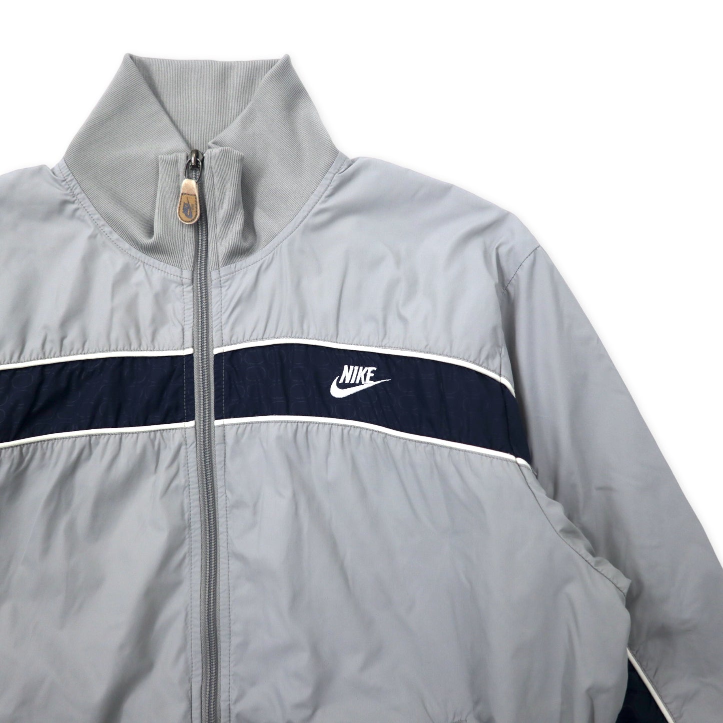 NIKE 00's Windbreaker Track Jacket XL Gray Swash Logo Embroidery