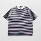 Polo by Ralph Lauren 90s Pima Cotton Striped Polo Shirt XL White Navy Small Pony Embroidery