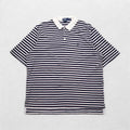 Polo by Ralph Lauren 90s Pima Cotton Striped Polo Shirt XL White Navy Small Pony Embroidery