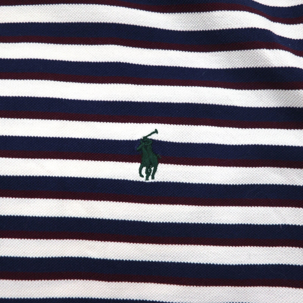 Polo by Ralph Lauren 90s Pima Cotton Striped Polo Shirt XL White Navy Small Pony Embroidery