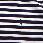 Polo by Ralph Lauren 90s Pima Cotton Striped Polo Shirt XL White Navy Small Pony Embroidery