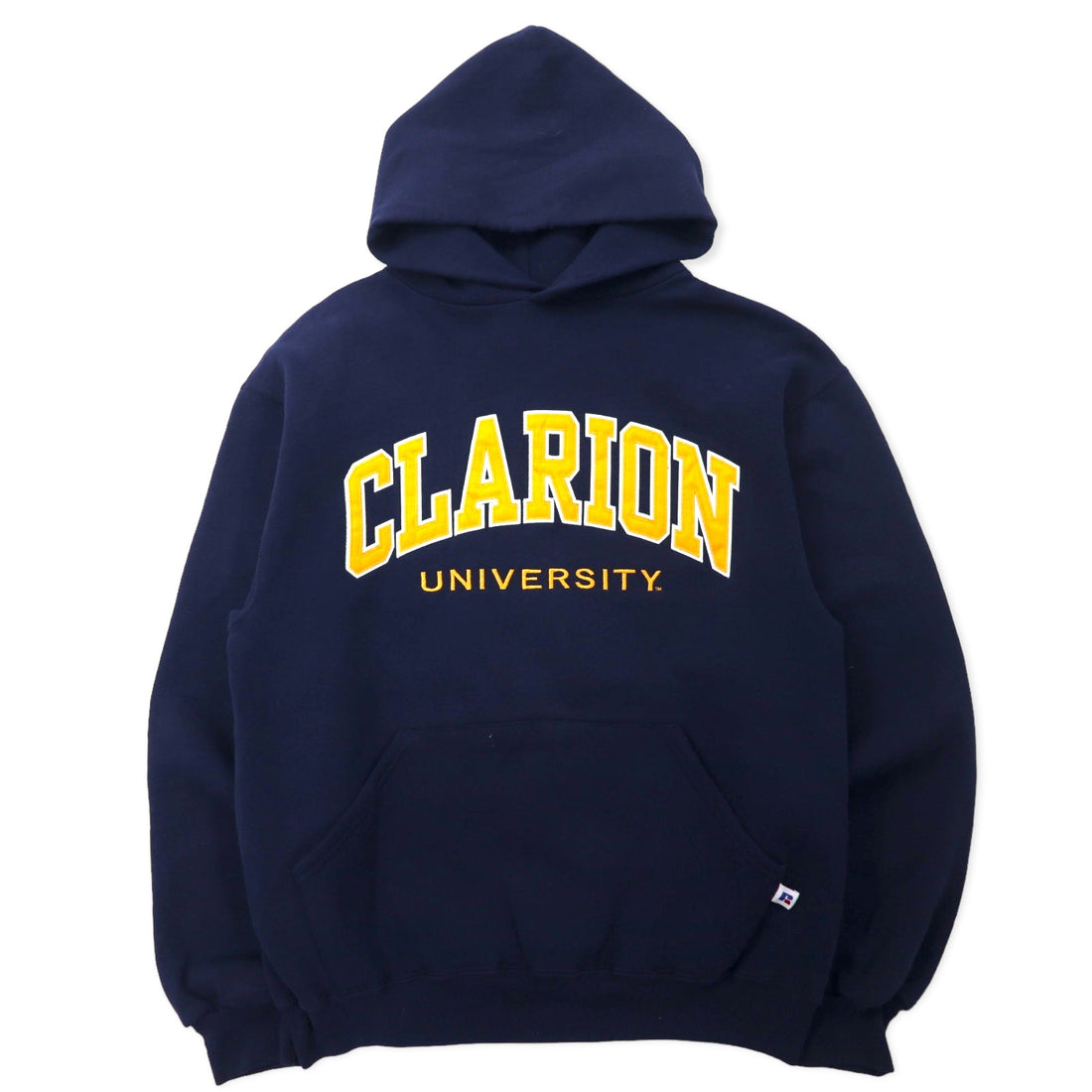 日本然リトテ-古着オンライン-RUSSELL ATHLETIC 90年代 カレッジ プルオーバーパーカー M ネイビー コットン CLARION UNIVERSITY メキシコ製-Russell Athletic 90's College Pullover Hoodie M Navy Cotton Clarion University Mexico Made