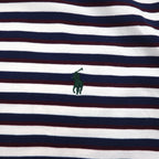 Polo by Ralph Lauren 90s Pima Cotton Striped Polo Shirt XL White Navy Small Pony Embroidery