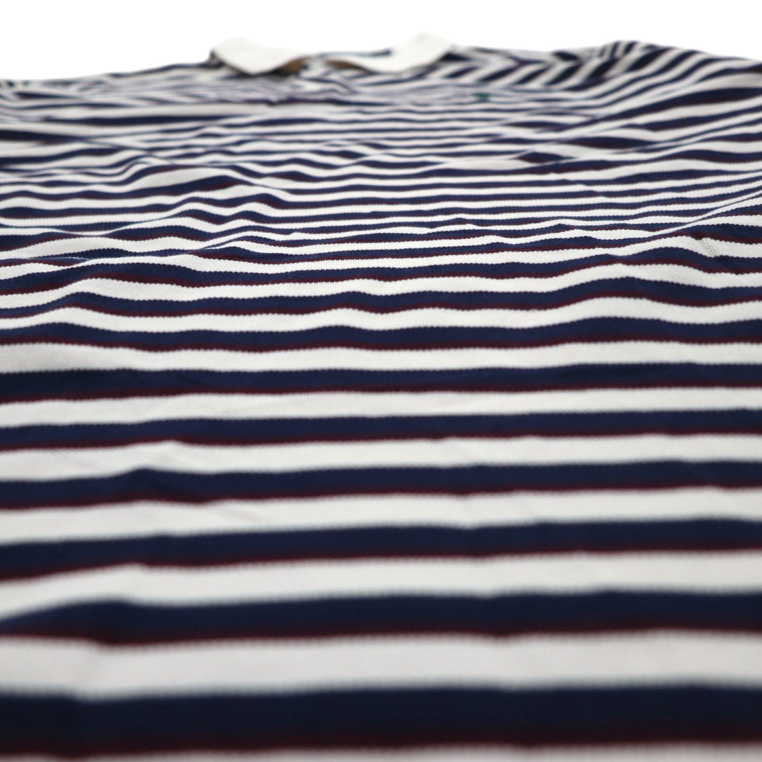Polo by Ralph Lauren 90s Pima Cotton Striped Polo Shirt XL White Navy Small Pony Embroidery