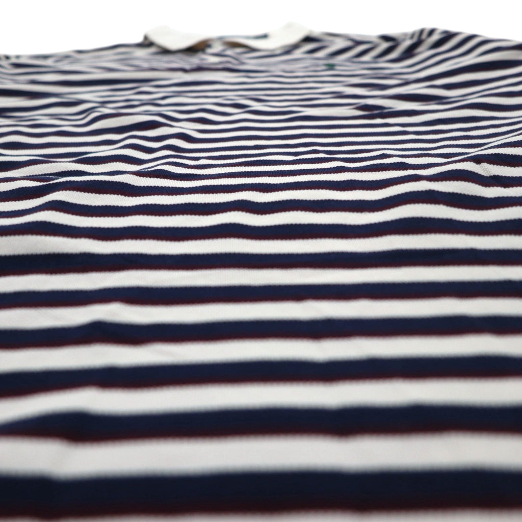 Polo by Ralph Lauren 90s Pima Cotton Striped Polo Shirt XL White Navy Small Pony Embroidery