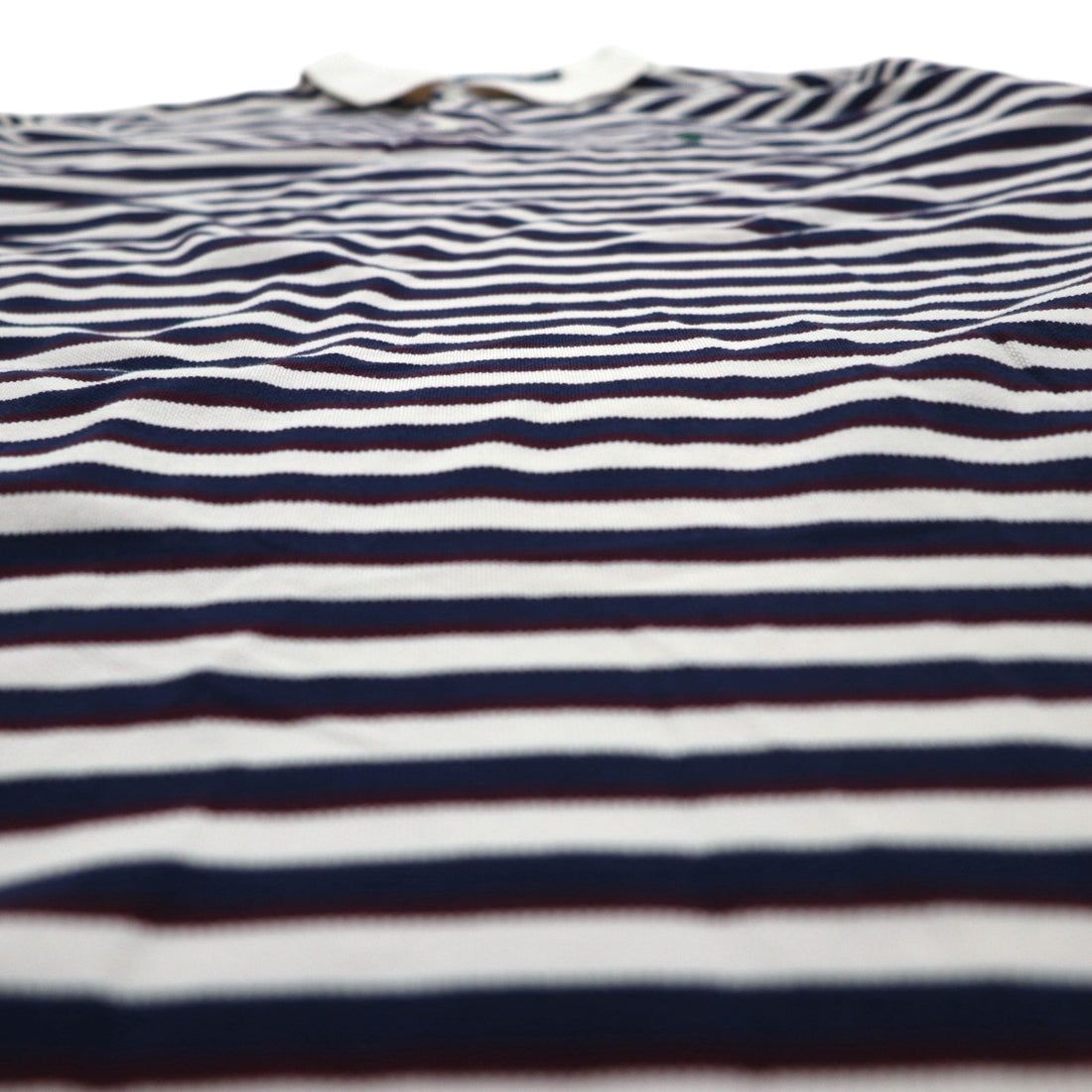 Polo by Ralph Lauren 90s Pima Cotton Striped Polo Shirt XL White Navy Small Pony Embroidery