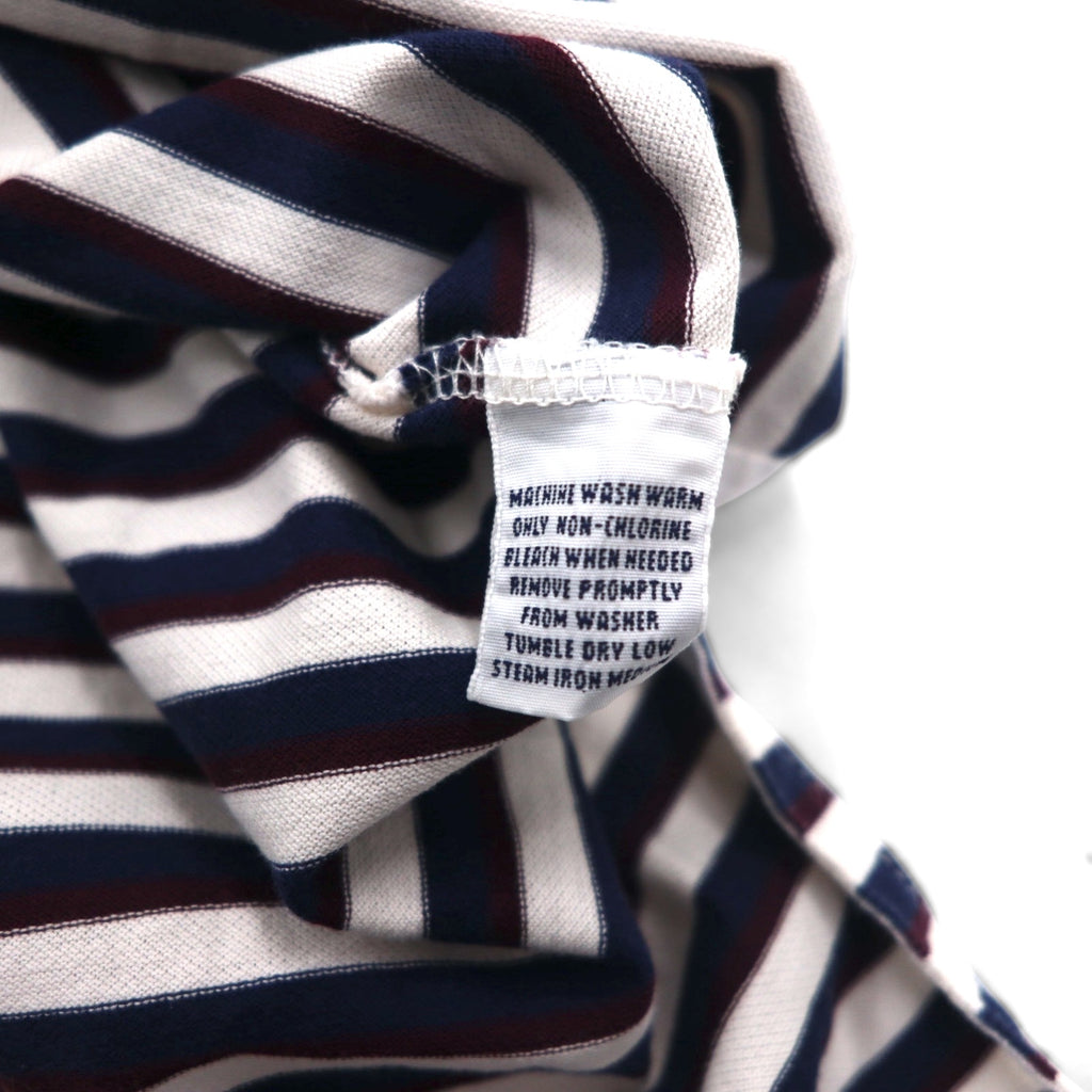 Polo by Ralph Lauren 90s Pima Cotton Striped Polo Shirt XL White Navy Small Pony Embroidery