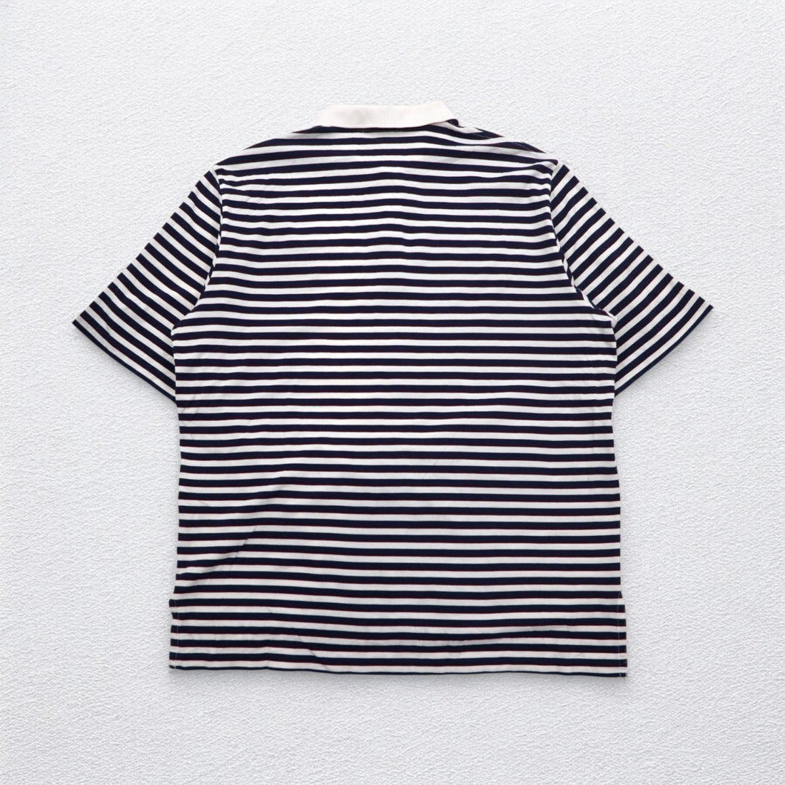 Polo by Ralph Lauren 90s Pima Cotton Striped Polo Shirt XL White Navy Small Pony Embroidery