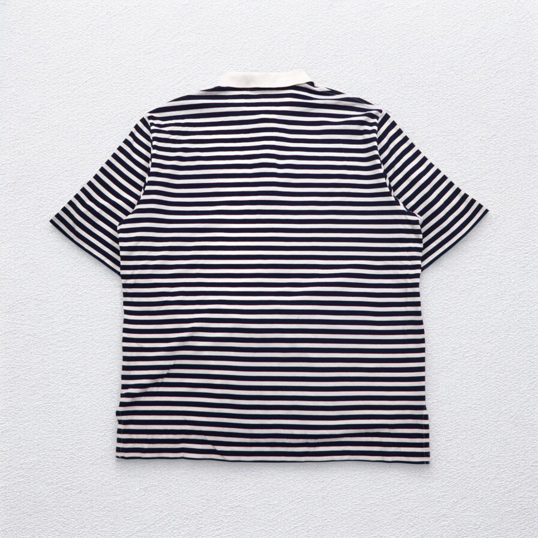 Polo by Ralph Lauren 90s Pima Cotton Striped Polo Shirt XL White Navy Small Pony Embroidery
