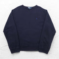 Polo by Ralph Lauren 90s Crew Neck Sweatshirt, 2XL, Navy, Fleece Lining, Small Pony Embroidery