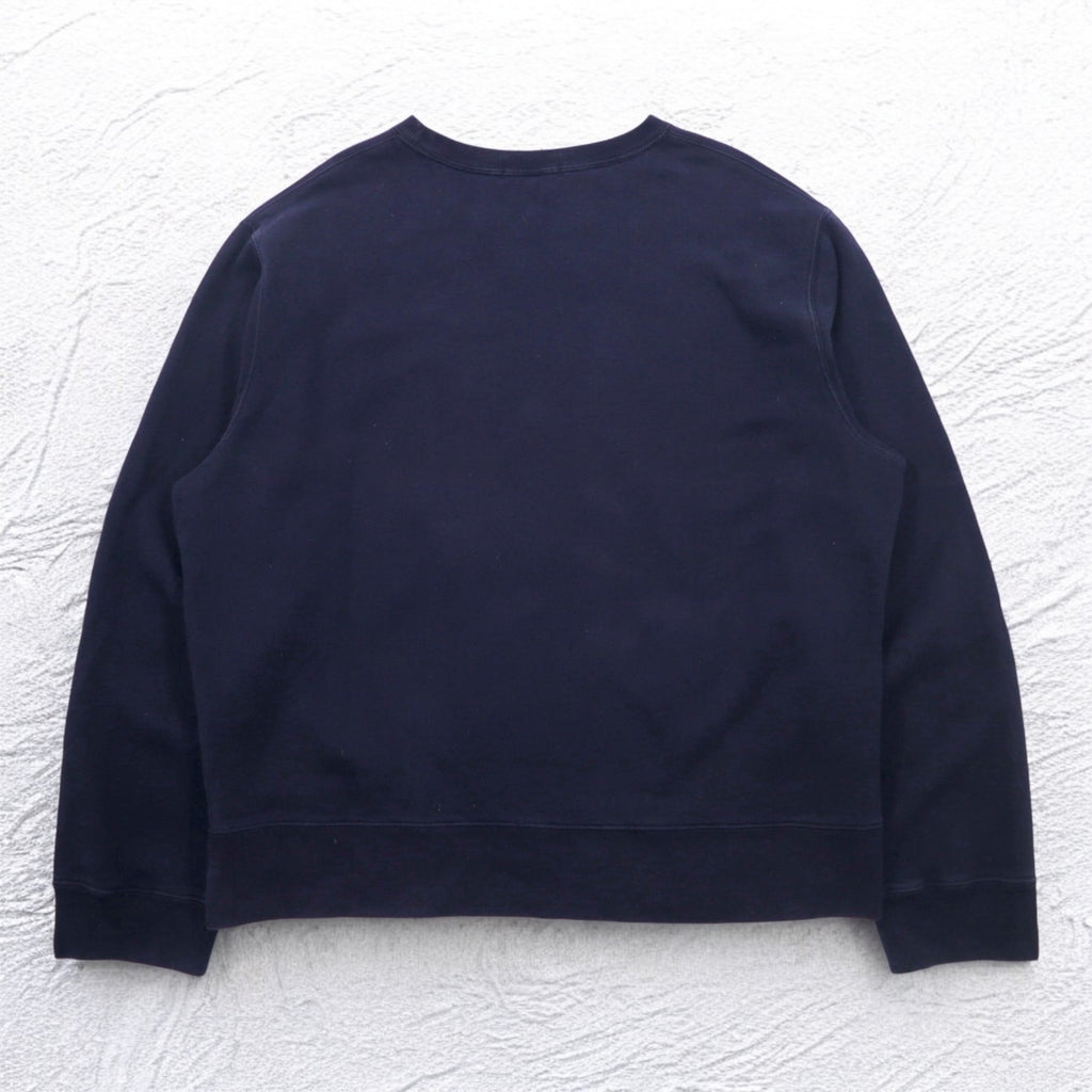 Polo by Ralph Lauren 90s Crew Neck Sweatshirt, 2XL, Navy, Fleece Lining, Small Pony Embroidery