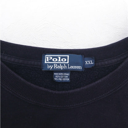 Polo by Ralph Lauren 90年代 クルーネック スウェット 2XL ネイビー 裏起毛 スモールポニー刺繍