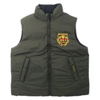 日本然リトテ-古着オンライン-Polo by Ralph Lauren リバーシブル ダウンベスト M カーキ ブラック ポリエステル 381 BLEEKER スモールポニー刺繍-POLO BY RALPH LAUREN Reversible Puffer Vest M Khaki Black Polyester 381 BLEEKER Small Pony Embroidery