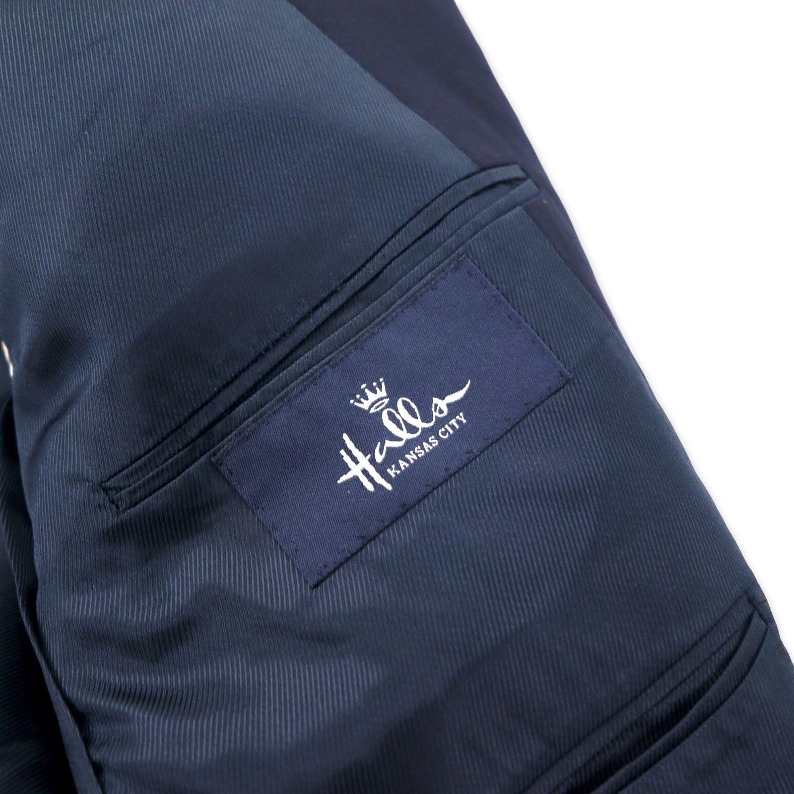 BURBERRY USA製 3B テーラードジャケット 43 ネイビー ウール Hallo KANSAS CITY