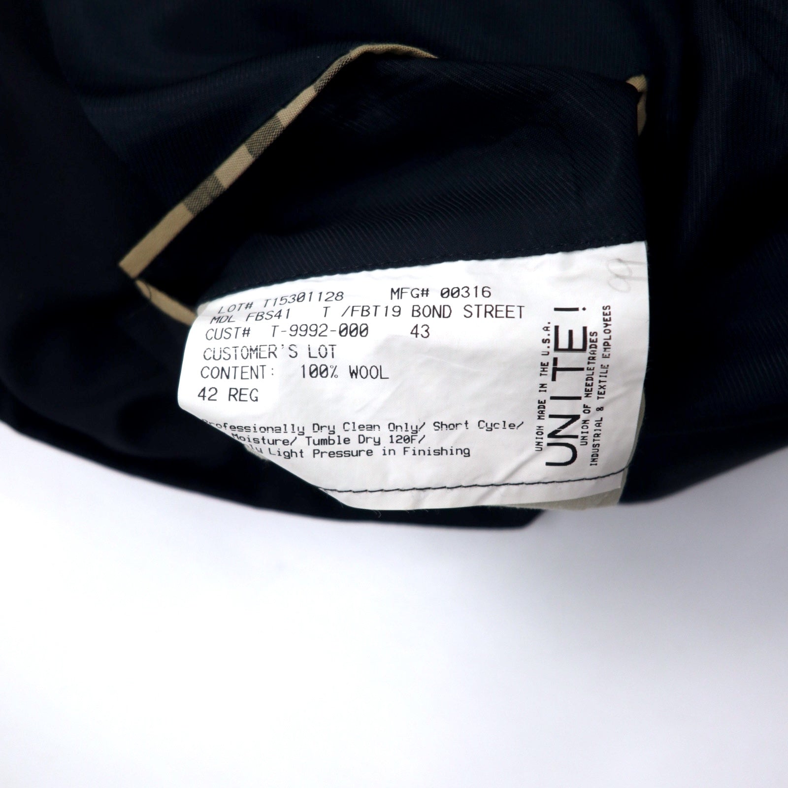 BURBERRY USA製 3B テーラードジャケット 43 ネイビー ウール Hallo KANSAS CITY