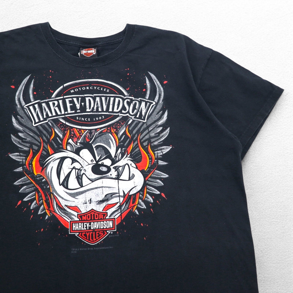 HARLEY DAVIDSON x Warner Bros. Looney Tunes T-shirt 2XL Black Character Print Dazmanian Devil DILLON BROTHERS Made in Honduras