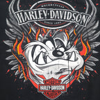 HARLEY DAVIDSON x Warner Bros. Looney Tunes T-shirt 2XL Black Character Print Dazmanian Devil DILLON BROTHERS Made in Honduras