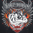 HARLEY DAVIDSON x Warner Bros. Looney Tunes T-shirt 2XL Black Character Print Dazmanian Devil DILLON BROTHERS Made in Honduras