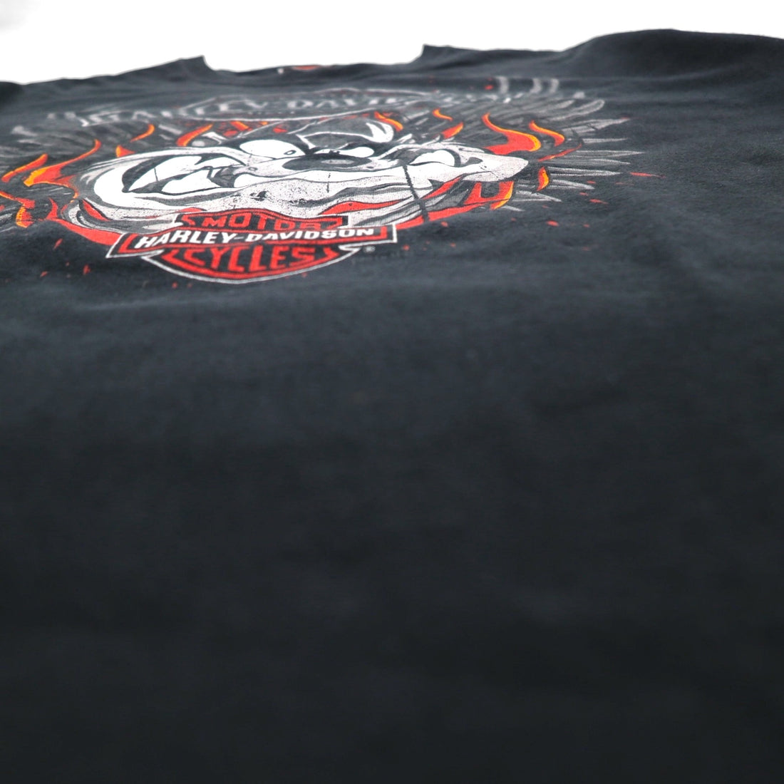HARLEY DAVIDSON x Warner Bros. Looney Tunes T-shirt 2XL Black Character Print Dazmanian Devil DILLON BROTHERS Made in Honduras