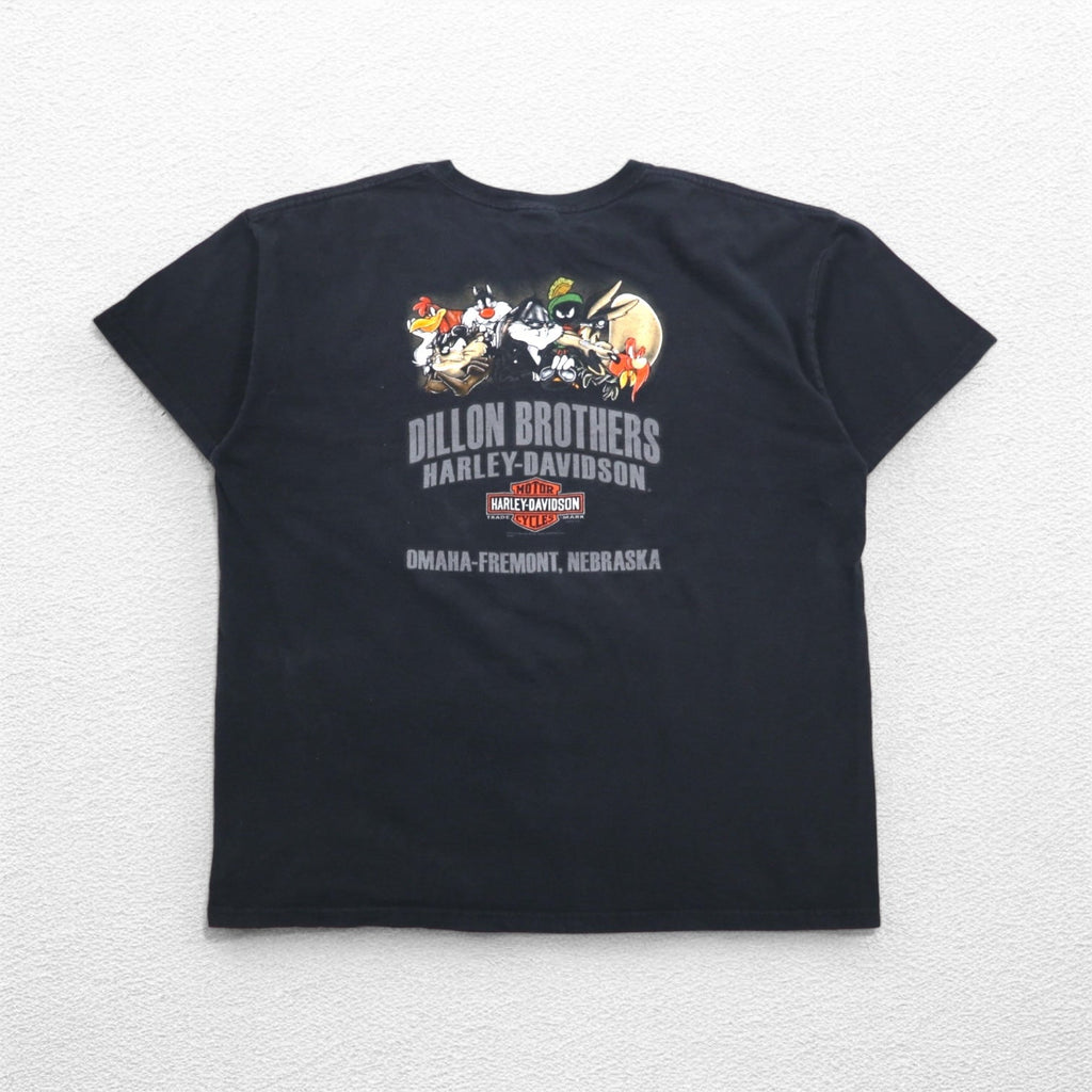 HARLEY DAVIDSON x Warner Bros. Looney Tunes T-shirt 2XL Black Character Print Dazmanian Devil DILLON BROTHERS Made in Honduras
