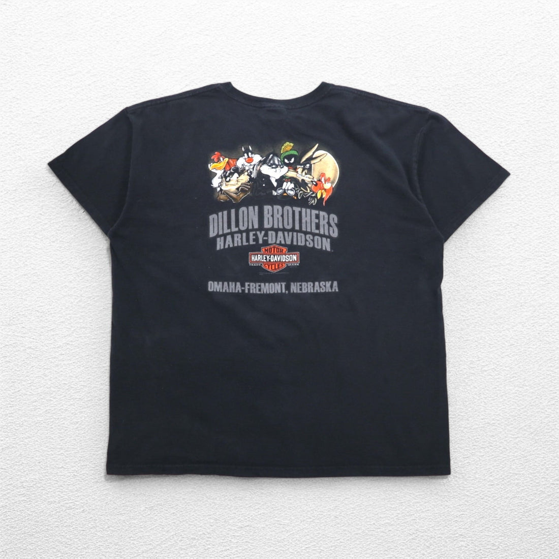 HARLEY DAVIDSON x Warner Bros. Looney Tunes T-shirt 2XL Black Character Print Dazmanian Devil DILLON BROTHERS Made in Honduras