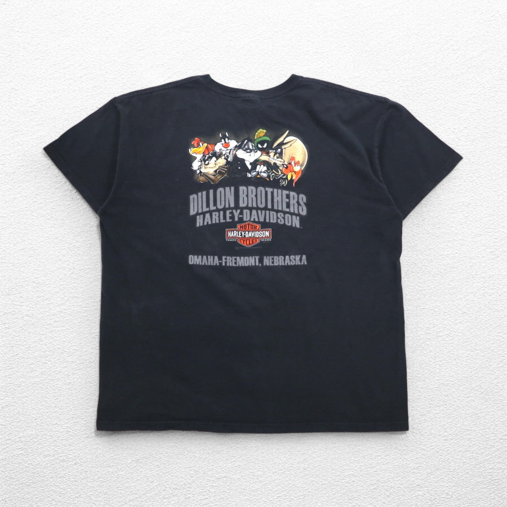 HARLEY DAVIDSON x Warner Bros. Looney Tunes T-shirt 2XL Black Character Print Dazmanian Devil DILLON BROTHERS Made in Honduras