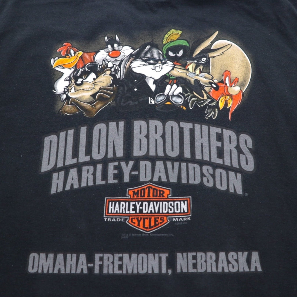 HARLEY DAVIDSON x Warner Bros. Looney Tunes T-shirt 2XL Black Character Print Dazmanian Devil DILLON BROTHERS Made in Honduras