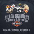 HARLEY DAVIDSON x Warner Bros. Looney Tunes T-shirt 2XL Black Character Print Dazmanian Devil DILLON BROTHERS Made in Honduras