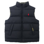 Polo by Ralph Lauren Reversible Down Vest M Khaki Black Polyester 381 BLEEKER Small Pony Embroidery