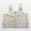AiE ( Nepenthes ) USA製 ディーエスディーベスト dsd vest-9oz star M クリーム 総柄 星 ポケット ダブルジップ