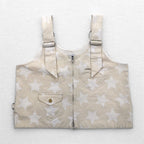 AiE ( Nepenthes ) USA製 ディーエスディーベスト dsd vest-9oz star M クリーム 総柄 星 ポケット ダブルジップ