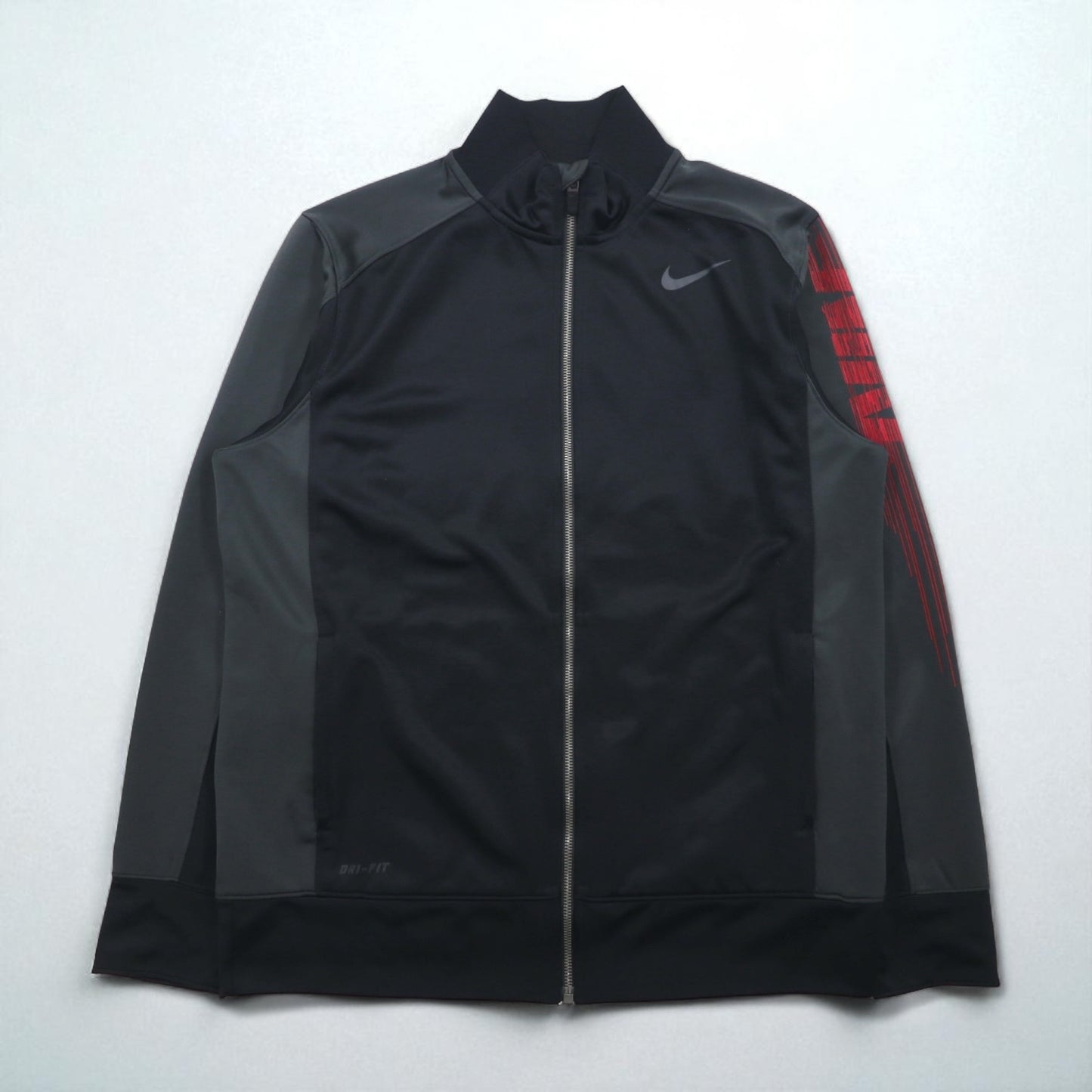 NIKE DRI-FIT Track Jacket, Jersey, Size L, Black, 638985-010