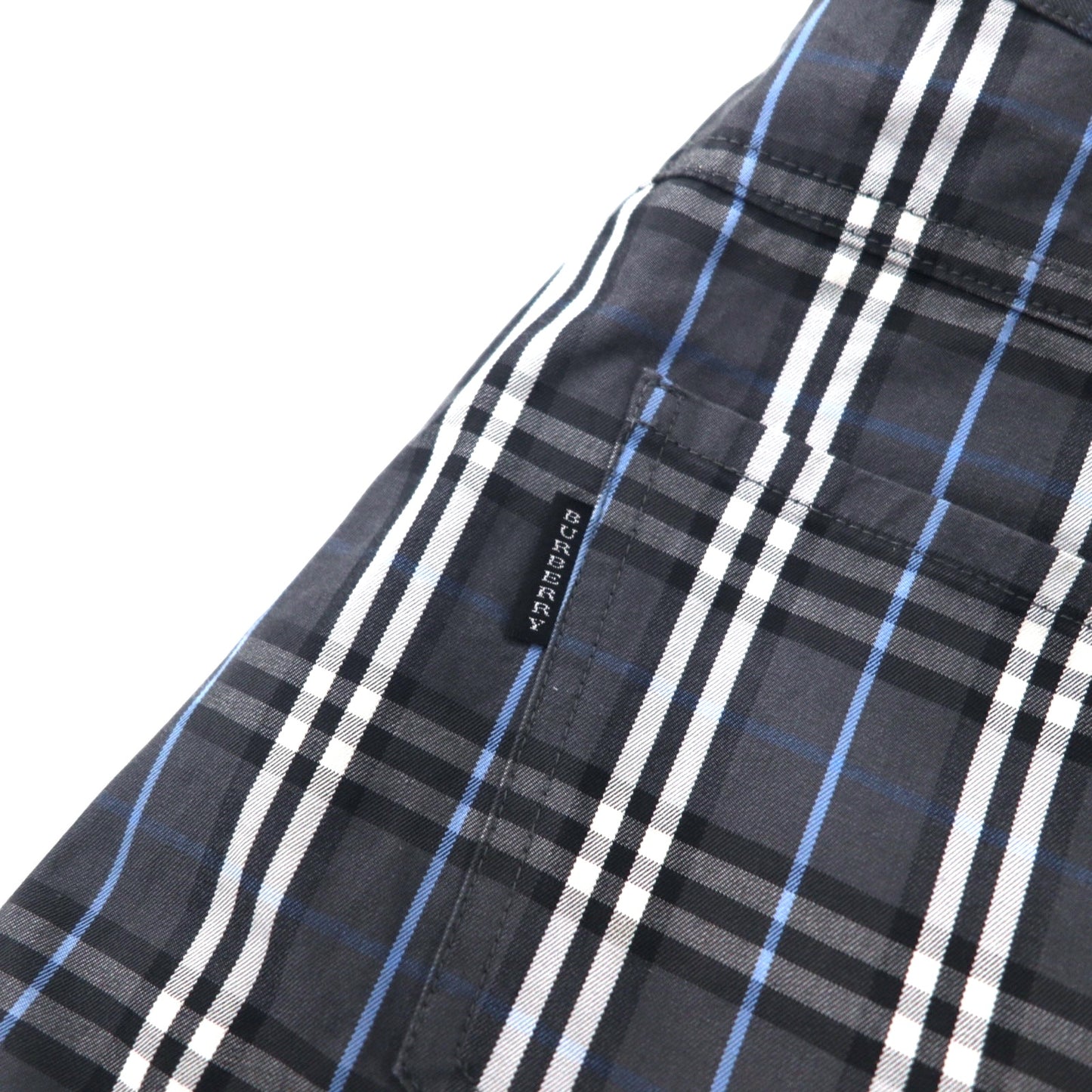 BURBERRY BLACK LABEL ノバチェック ストレートパンツ 73 グレー コットン BMS40-906-07